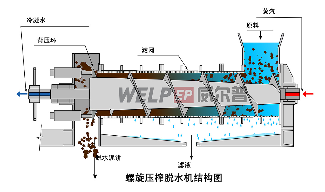 螺旋壓榨脫水機結(jié)構(gòu)圖